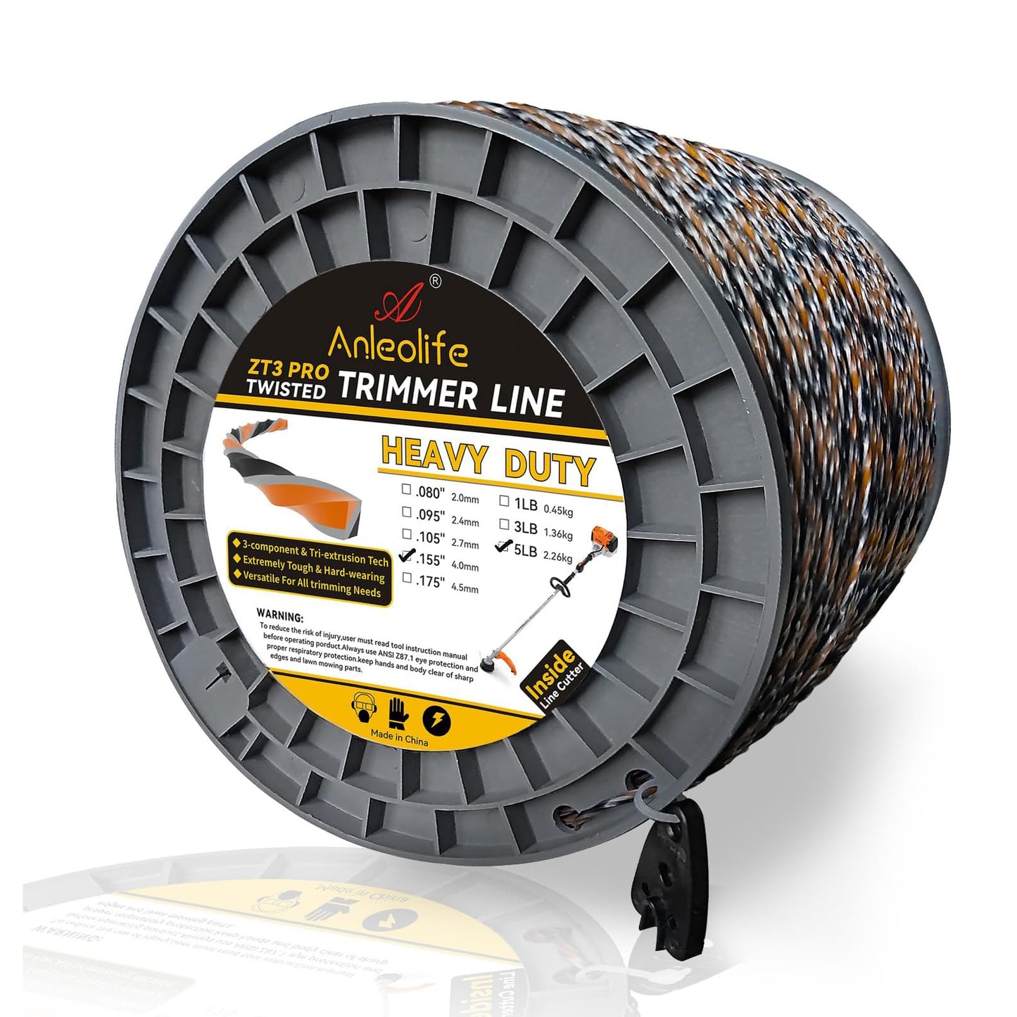 Heavy Duty Diamond .155'' Twisted Trimmer Line