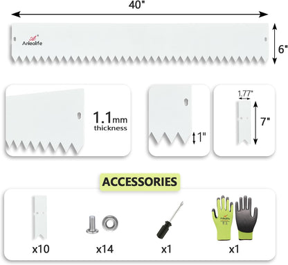 6"/ 8'' Tall Galvanized Steel Garden Edging, 6-Pack (20FT Total), Powder Coating Lawn Border - White