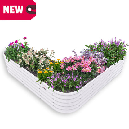 81''x81''x18'' Heart-shaped Galvanized Steel Raised Garden Bed - White