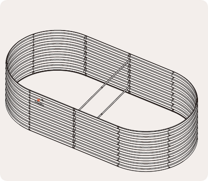 6x3x2ft Oval Metal Raised Modular Garden Bed Set (White)