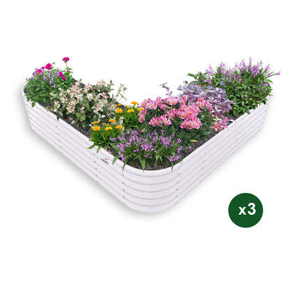 81''x81''x18'' Heart-shaped Galvanized Steel Raised Garden Bed - White